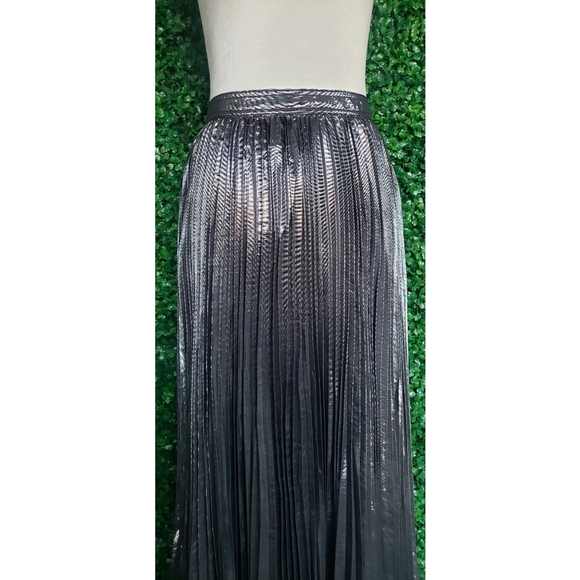 23. J.Crew Pleated silver lamé midi skirt - Picture 6 of 9